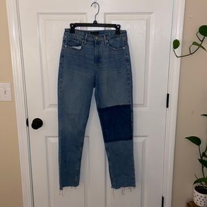 Free Assembly jeans, high waisted, straight leg, frayed cuffs